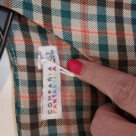 COMPANIA FANTASTICA Checked Mini Tunic Dress with Long Sleeves - Picture 4 of 12